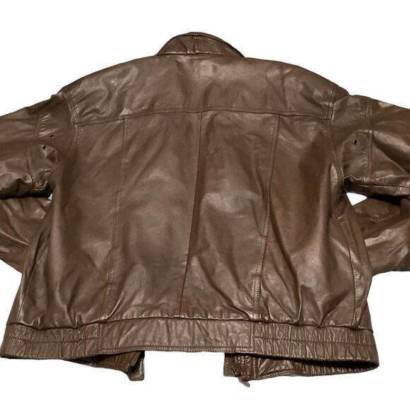 Vintage Brown Leather Motorcycle‎ Jacket - Stylish Biker Outerwear Sere Descript - Picture 14 of 16
